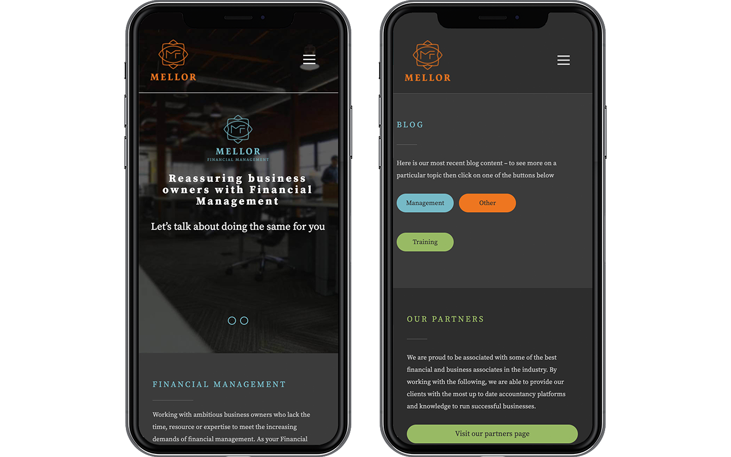 Mellor 2 iPhones Mockup