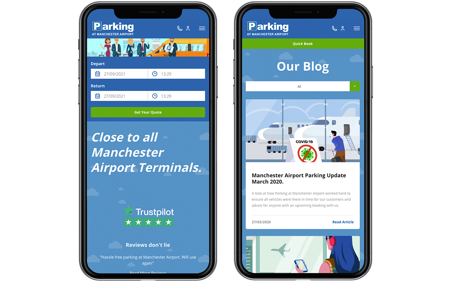 Parking at Manchester Airport 22 iPhones Mockup
