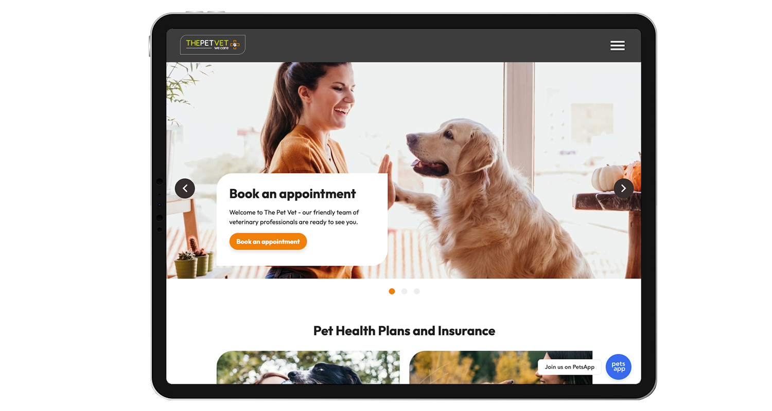 PetVet mockup ipad
